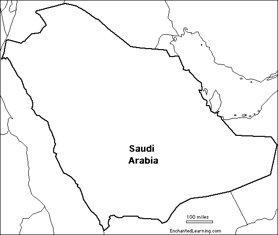 outline map Saudi Arabia