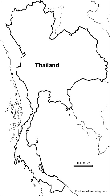 outline map Thailand