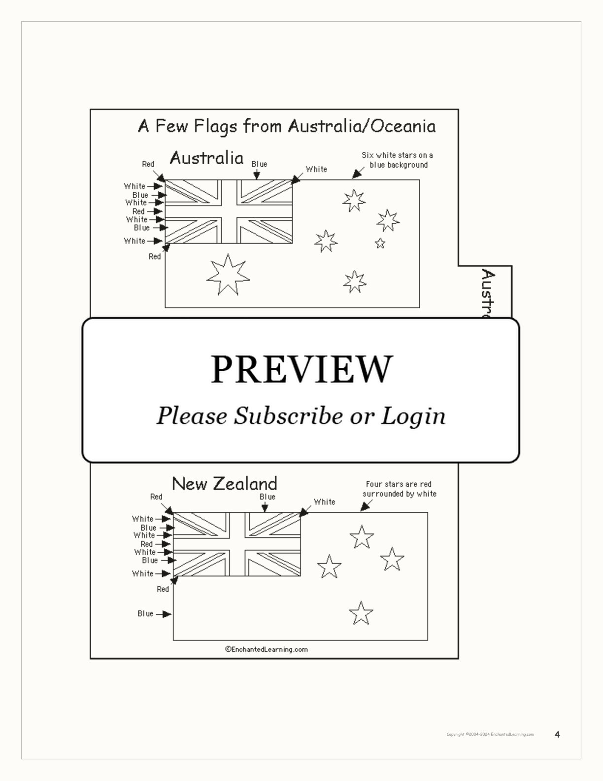 World Flags Book interactive printout page 4