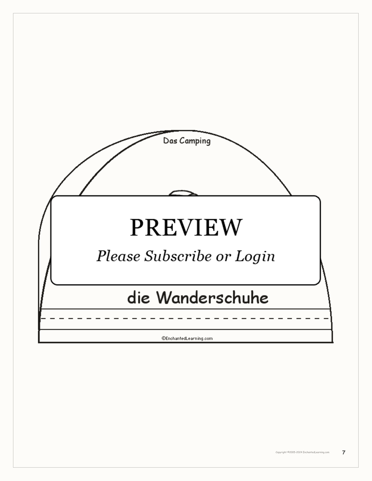 Das Camping - German Printable Book interactive worksheet page 7