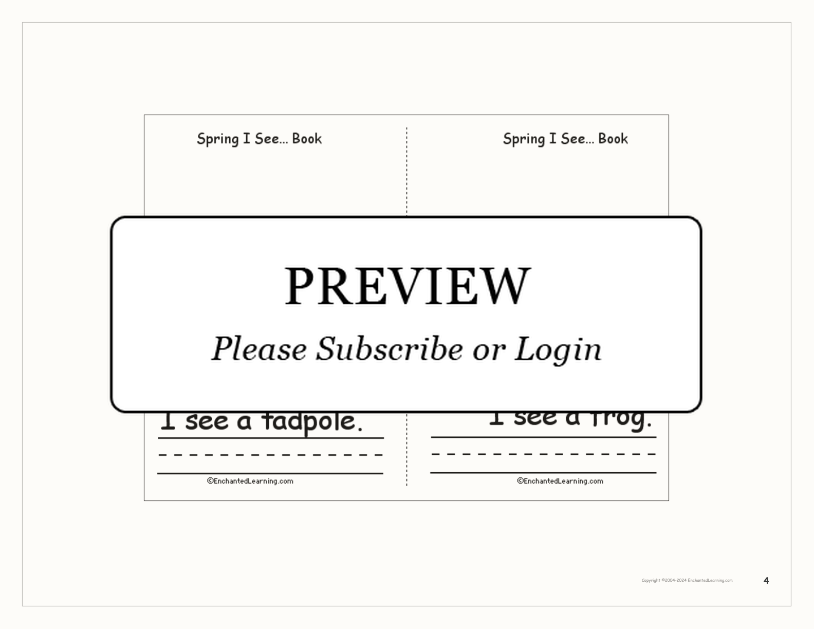 Spring I See... A Printable Book interactive worksheet page 4
