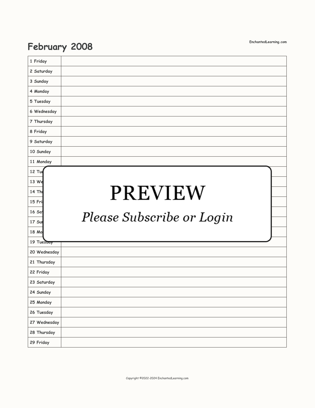 2007-2008 School-Year Scheduling Calendar interactive printout page 8
