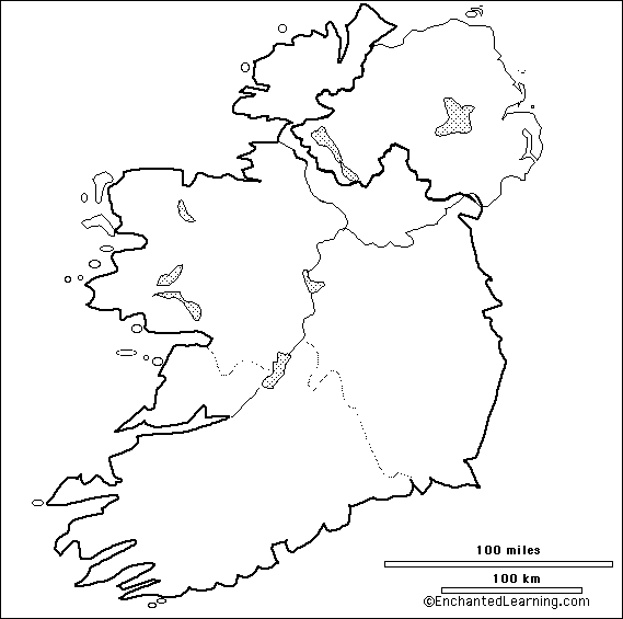 outline map Ireland