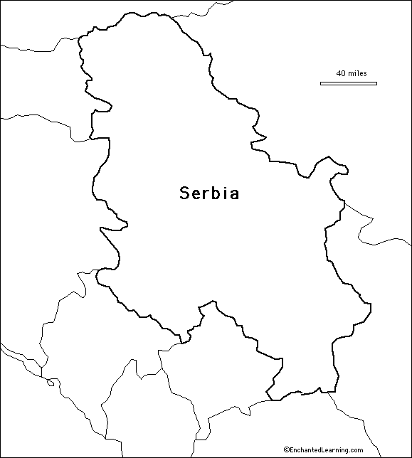 outline map Serbia