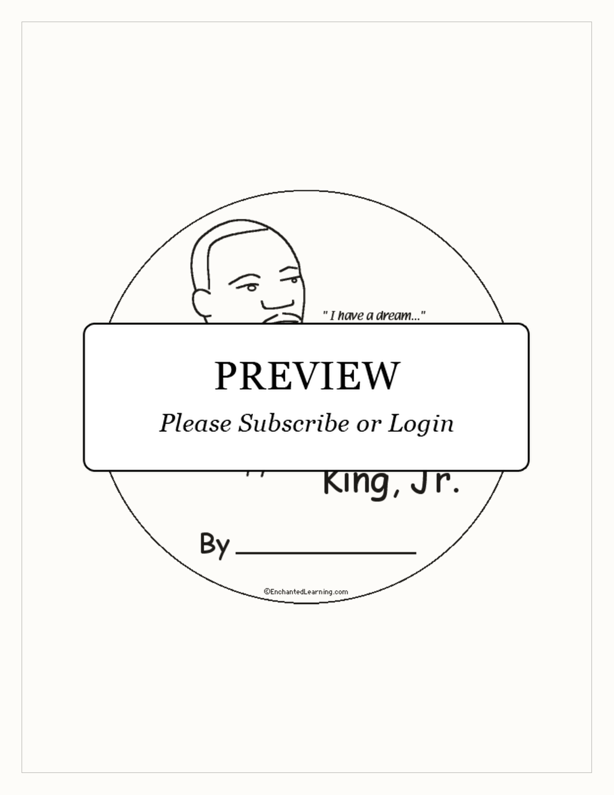 Martin Luther King, Jr., Fluent Reader Book interactive printout page 1
