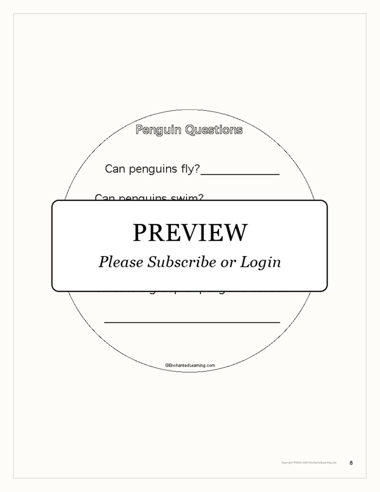 Penguin Shape Book Printouts interactive worksheet page 8