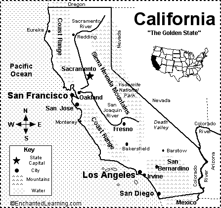 california map coloring pages for kids - photo #9